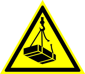 W06 опасно! возможно падение груза (пленка, сторона 200 мм) - Охрана труда на строительных площадках - Знаки безопасности - ohrana.inoy.org